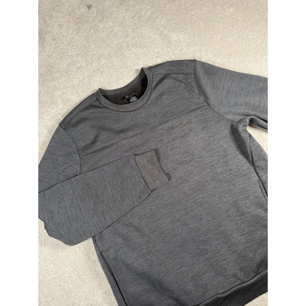 Spyder Active Mens Large Textured Knit Pullover Crewneck Sweatshirt Fleece Nwot